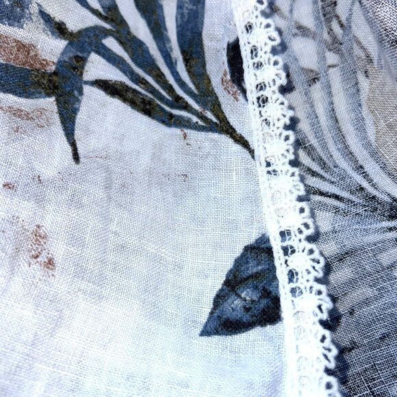 Francesca Bettini Boho Floral Print Open Front Kimono Cardigan Lace Trim OSFM - Picture 6 of 9